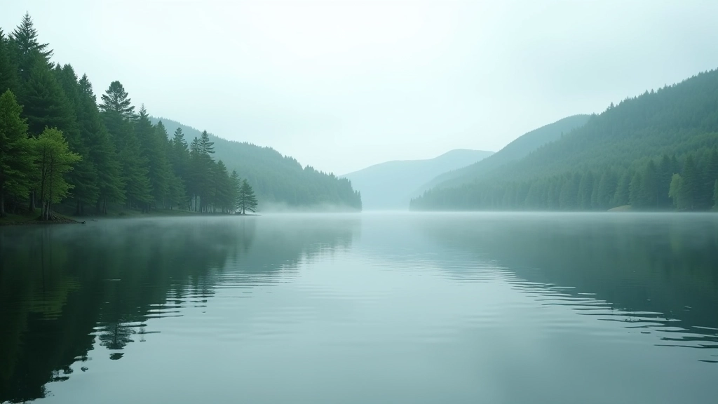 Skaista mierīga Usmas ezera panorāma ar krasta augstienēm un lapu kokiem